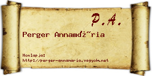 Perger Annamária névjegykártya